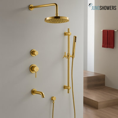 16 Inch Stainless Steel Shower System with Thermostatic Valve and Handheld Spray, Wall Mounted
