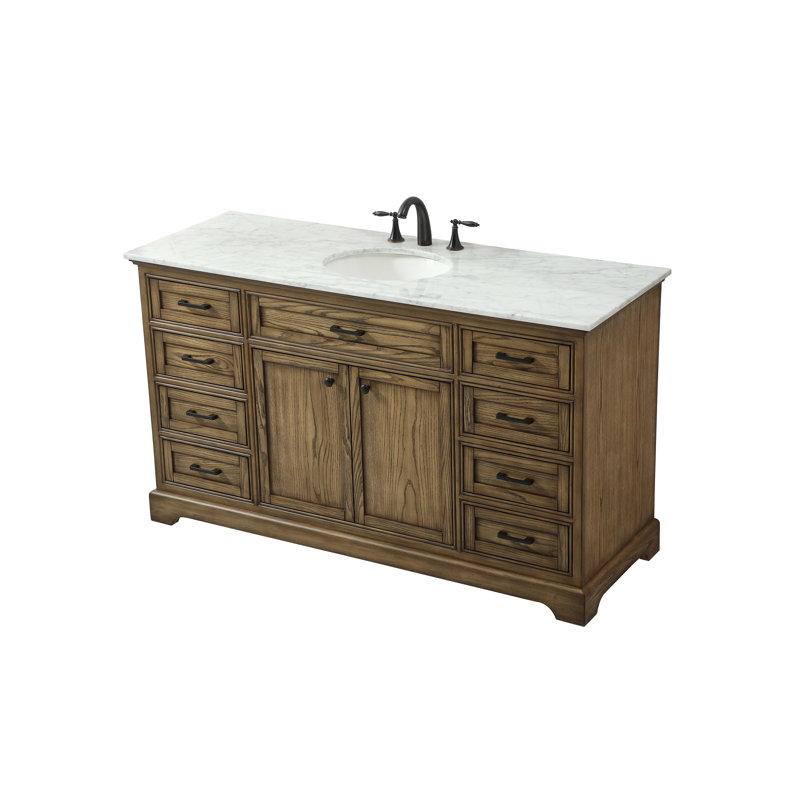 Ensemble de meuble-lavabo simple 60 po Hermes, Brun foncé