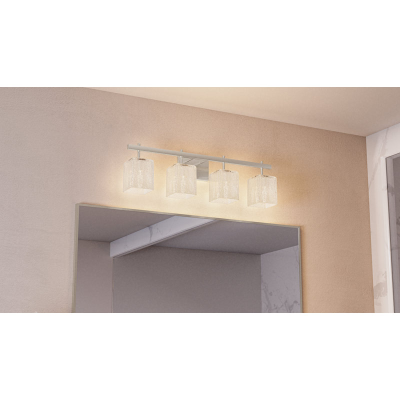 Luminaire pour salle de bain 4 lumières Allisen, Nickel brossé