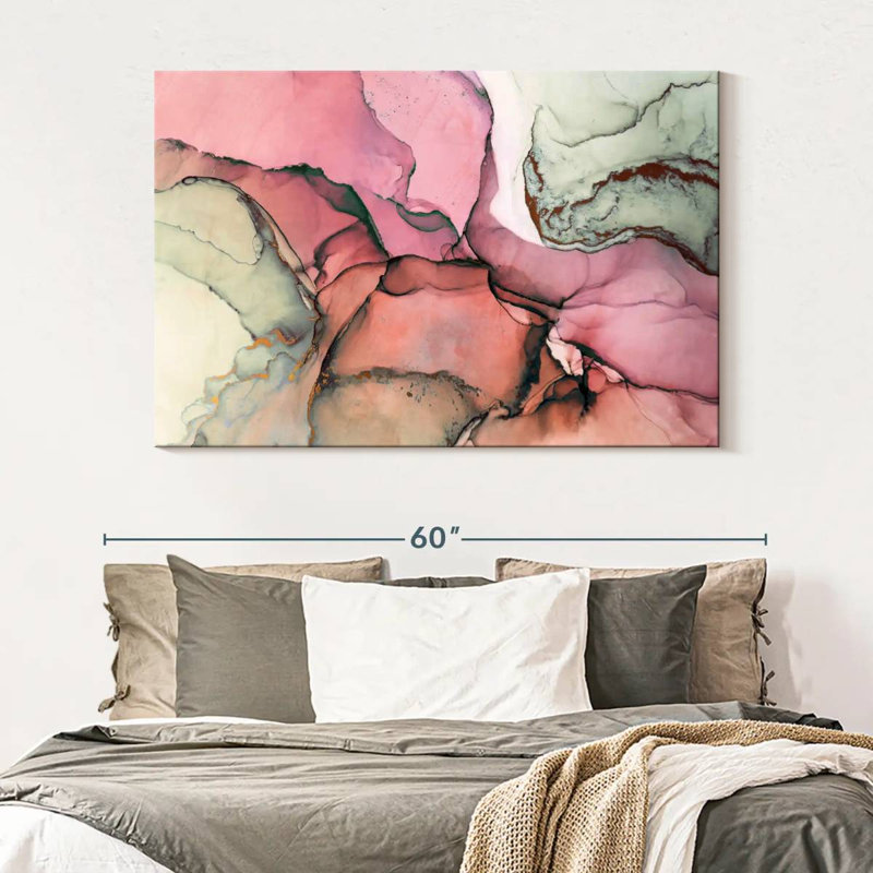 Avery Textured Pink Abstract, 34" H x 51" W