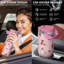Gobelet 30 oz avec couvercle et poignée Gobelets isothermes en acier inoxydable Bouteille d'eau mignonne avec bascule (motif cerise)