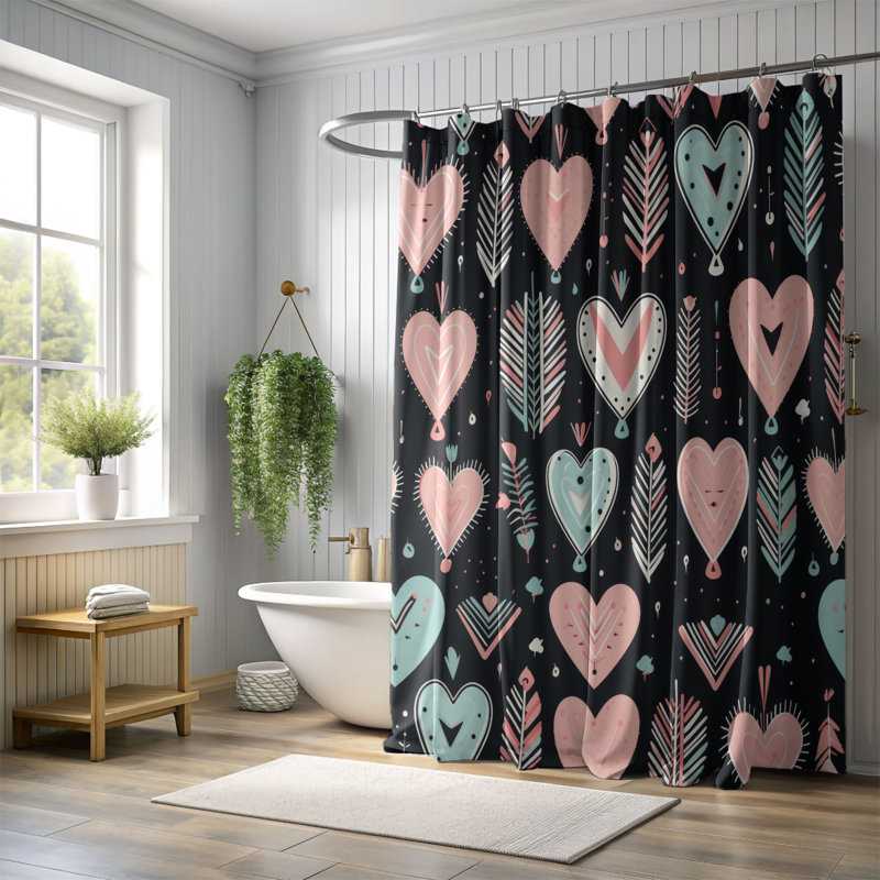 Passionate Design - Rideau de douche Premium, H 74 po x l 71 po