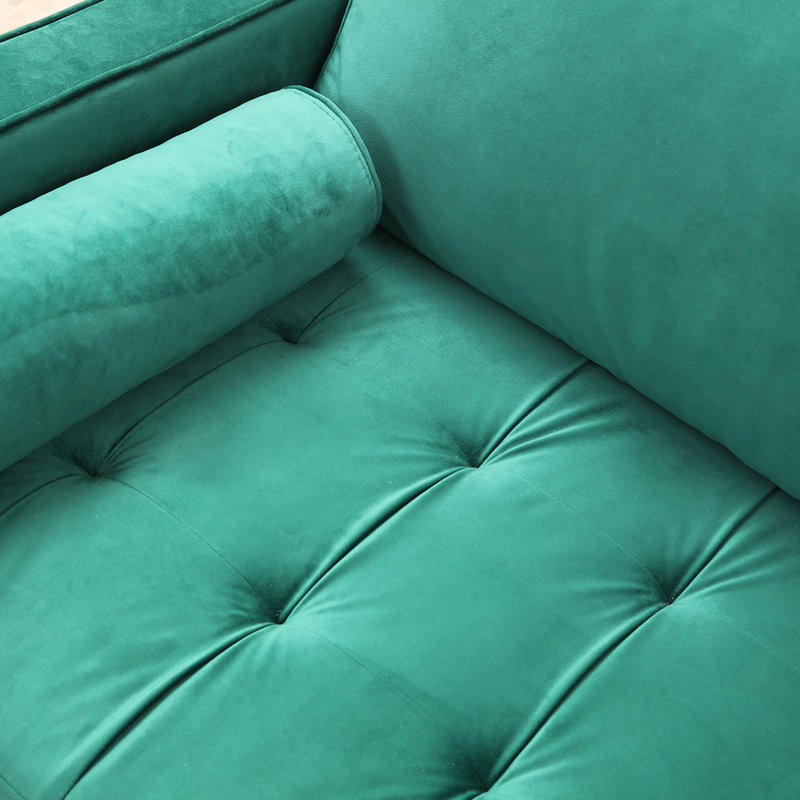 Canapé rembourré 84,6 po Haifa, 100 % polyester vert
