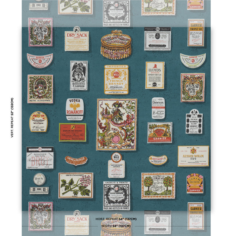 Schumacher x Backdrop Salud Wallpaper, Grotto Blue