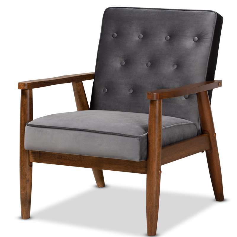 Upholstered Armchair, Gray