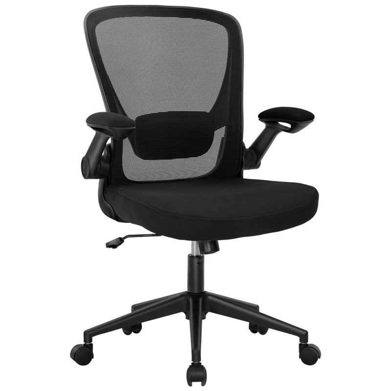 Task Chair Height Adjustable Office Chair Swivel Rolling Executive Desk Chair with Lumber Support, Black