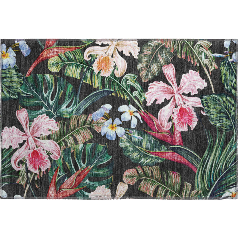 Premium Machine Washable Cerrito AMF201 Midnight Rug, Rectangle 1'8" x 2'6"