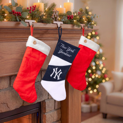 Bas de Noël en feutre sous licence officielle MLB, 48 cm