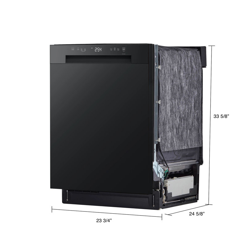 LG Front Control Dishwasher with LoDecibel Operation and Dynamic Dry, Black