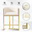 26" Counter Height Bar Stools Barrel Counter Stools With Backrest,Off White Fabric Linen Golden Metal-993043390-990087648