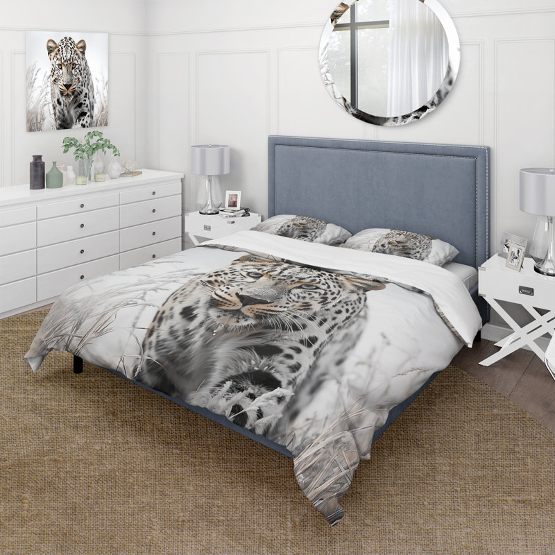 Jungle Leopard Stalk I - Ensemble de housse de couette animaux - Microfibre de polyester