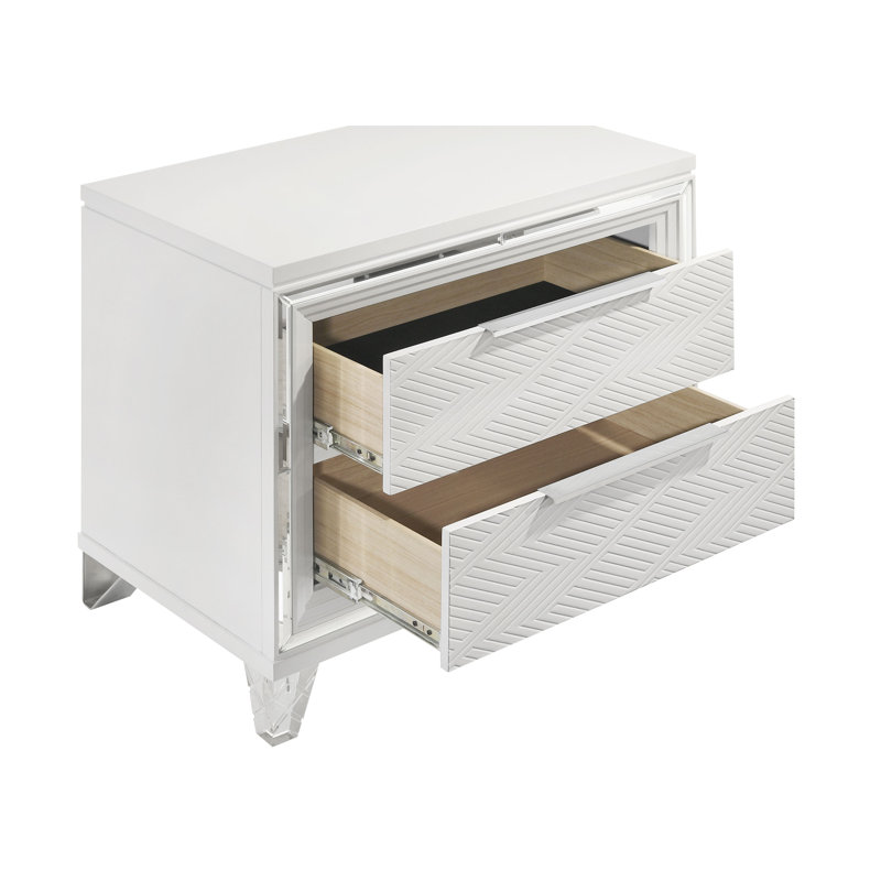 Table de chevet 2 tiroirs Esat - blanc