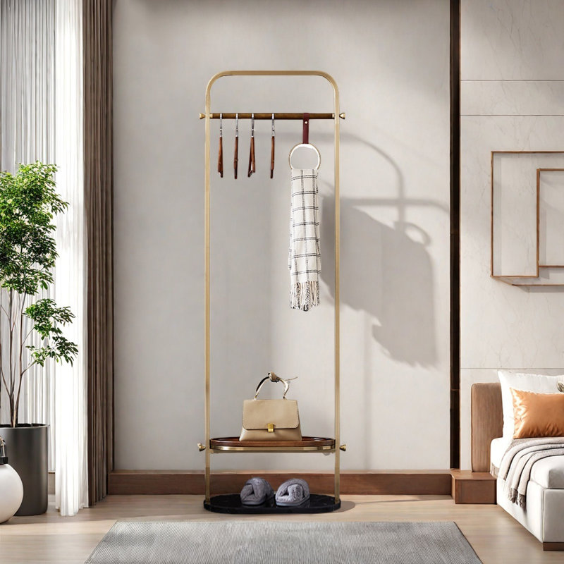 Coat Rack Marble Base Stainless Steel