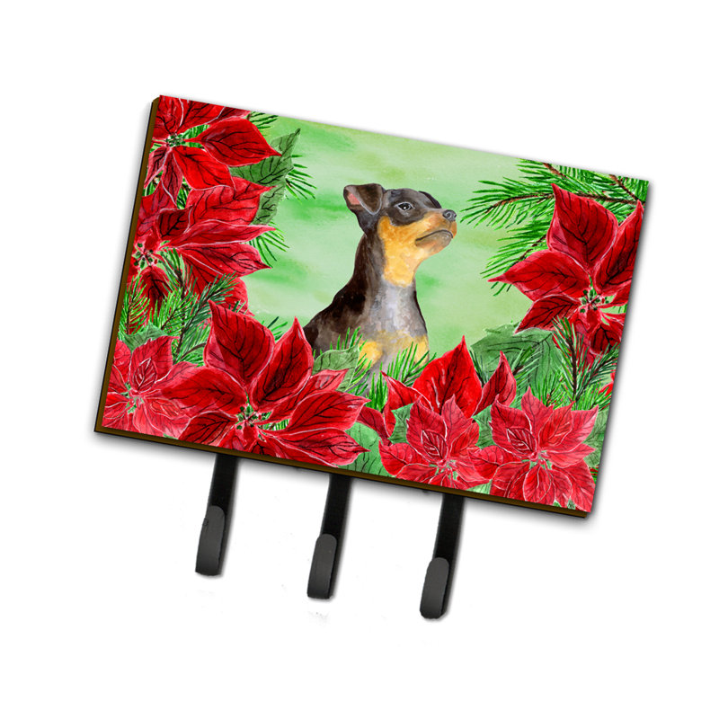2 porte-clés muraux avec crochets à clés, Pinscher miniature 1