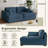 Bentura Oversized Upholstered Navy Corduroy Sleeper Sofa Bed Lounge Modular Sofa with Armrests & Throw Pillows-1611881875