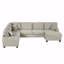 Canapé modulaire en forme de U Canapé modulaire rembourré en L de 125,2 po avec repose-pieds mobile et poches de rangement latérales pour le salon, taupe clair
