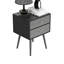 Table de chevet 2 tiroirs en gris foncé