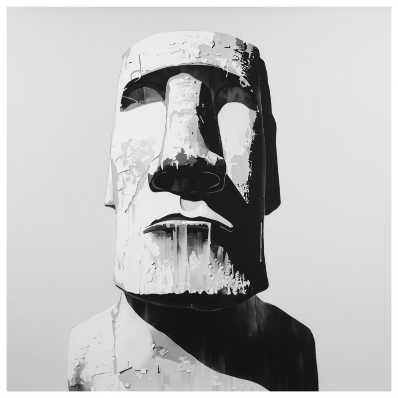 Moai Statue Illustration Comforter, Twin Extra Long