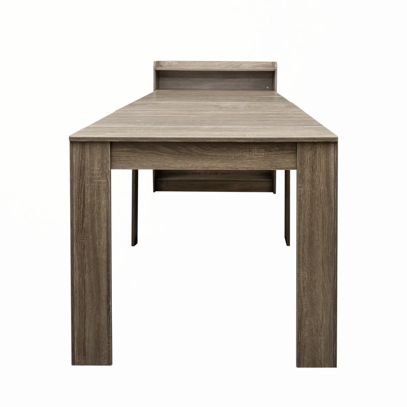 Table de salle à manger extensible moderne avec rangement, de 36,6 po à 98,4 po, Barnwood