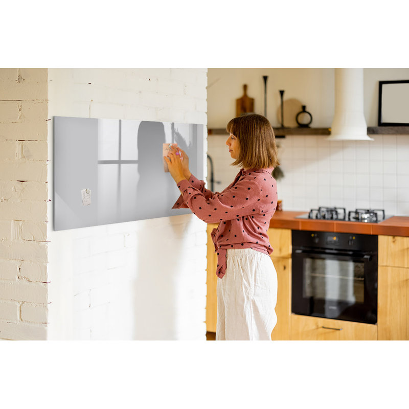 Magnetic Glass Dry Erase Board, Light Grey