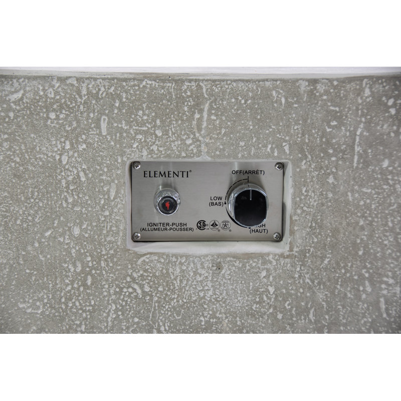 Square Smokeless Outdoor Fireplace, Propane, Light Grey