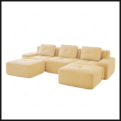 117" Modern U-Shaped Modular Sectional Sofa