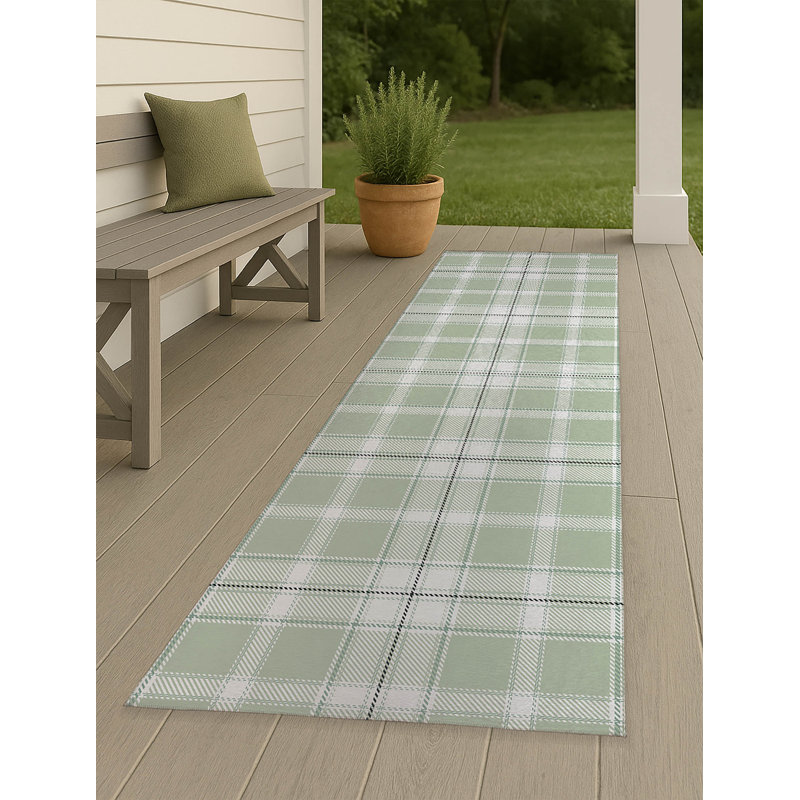 Billy Tartan Non-Slip Outdoor Rug, Runner 2'6'' x 8'