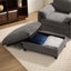 Canapé simple avec repose-pieds de rangement, support de téléphone réglable, double chargeur, poches latérales et coussins d'accoudoirs-394339194