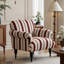 Chaise d'appoint rembourrée French Country avec tissu rayé et accoudoirs roulés