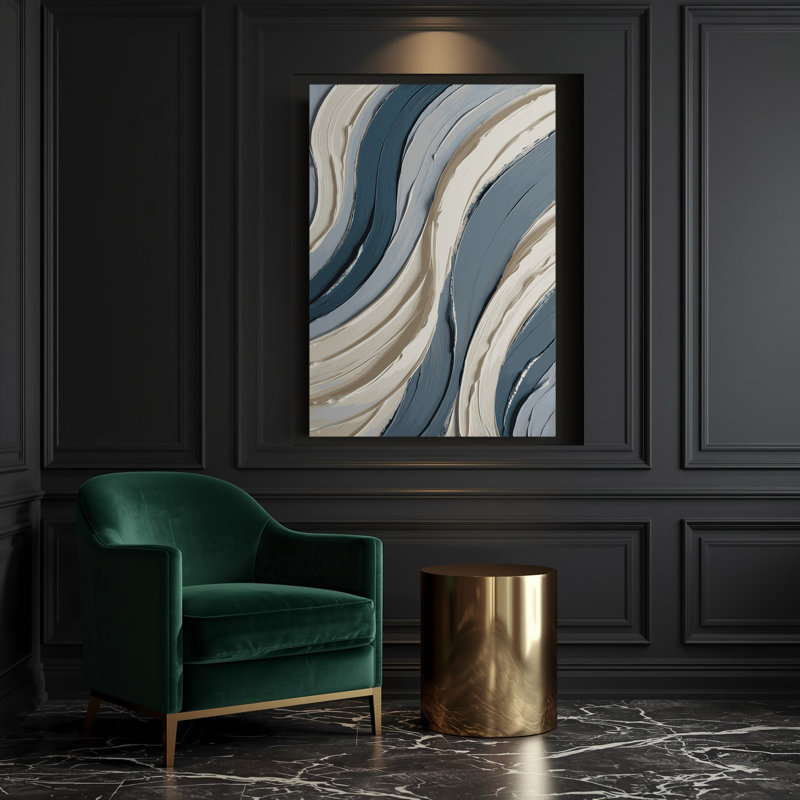 Art mural sur toile gris ardoise DiagonalStripes, H 20 po x l 30 po