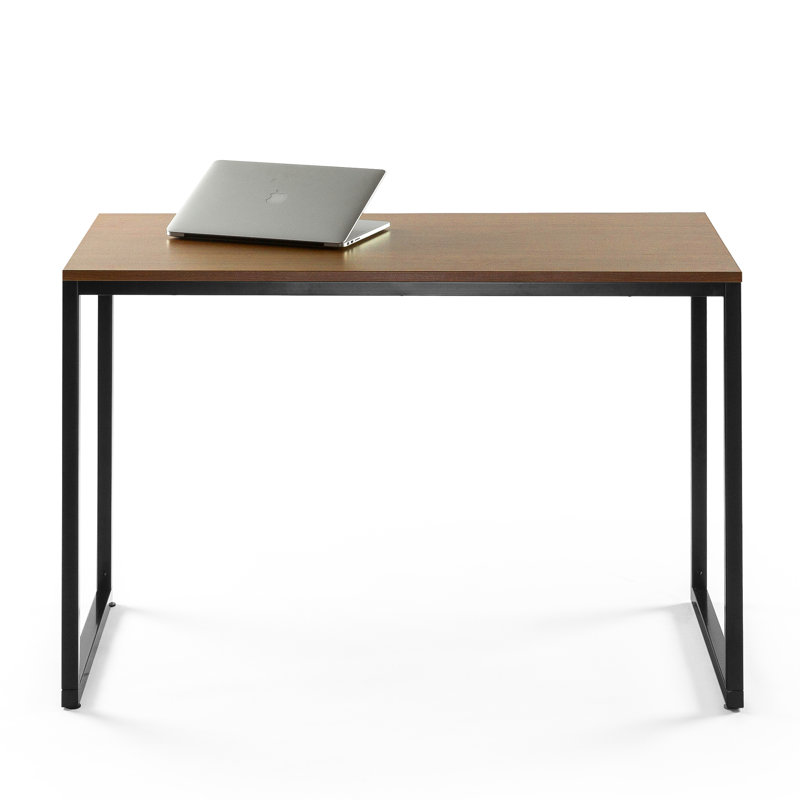 Santrell Metal Base Writing Desk, Brown/Black, 29" H x 47" W x 24" D