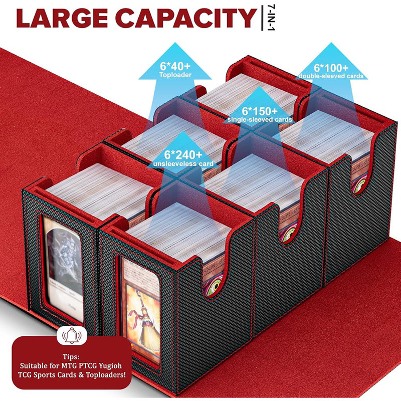 Deck Box For Trading Card, 7 In 1 Card Storage Box Fit...