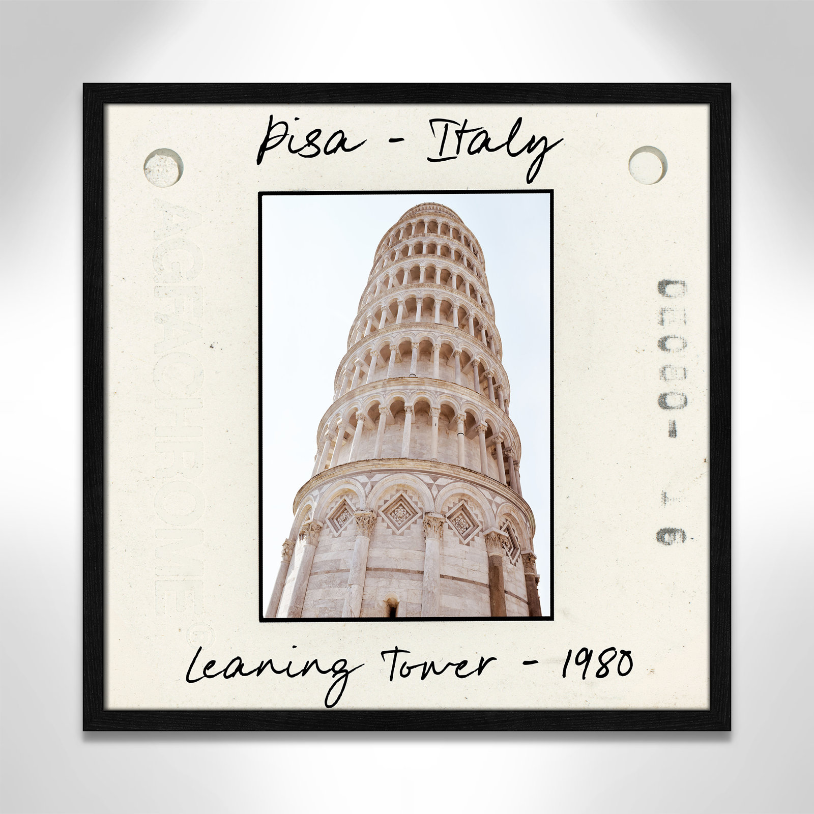 Ritona "Pisa, Italy - Leaning Tower" Print, Black Single Picture Framed Paper, 23.5" H x 23.5" W x 0.75" D