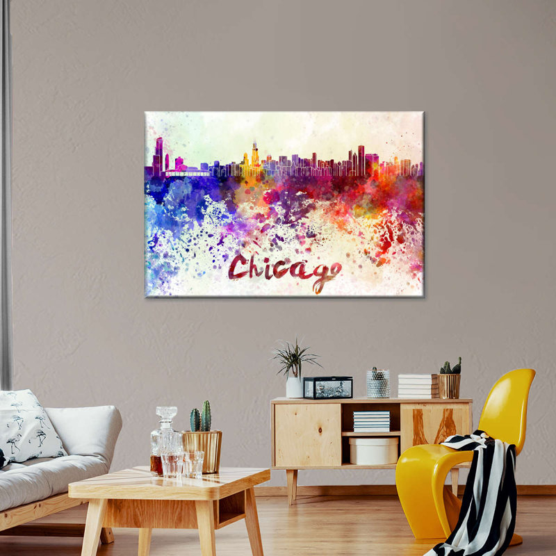 Éléphant géométrique coloré sur toile, H 16 po x l 24 po x P 1,25 po