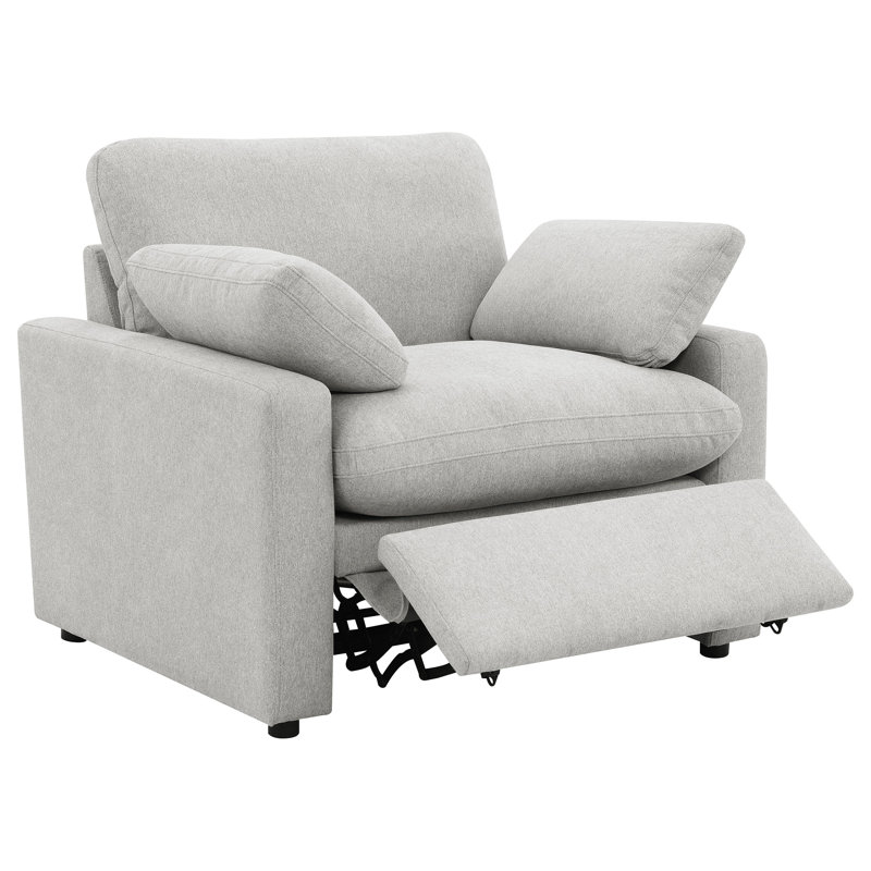 Fauteuil inclinable électrique gris rembourré Helsel