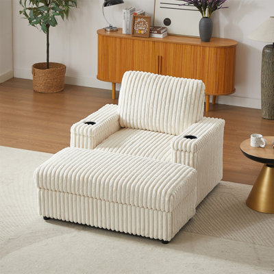Fauteuil inclinable simple 42,5 pouces en velours côtelé avec dossier