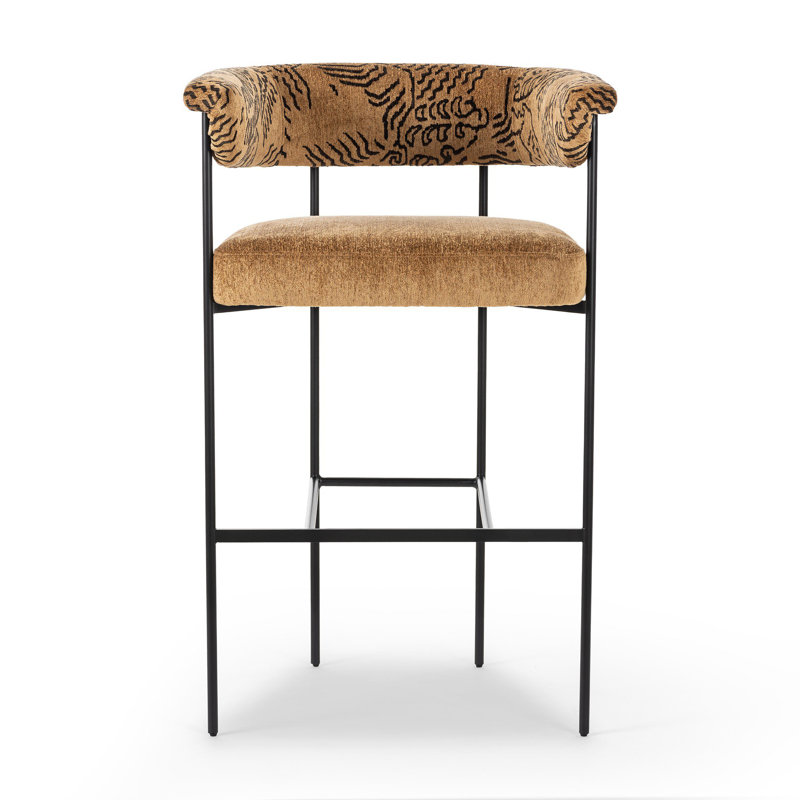 Lyssa Stool, Bar Stool (30.5" Seat Height), Dharma Ochre Viscose (Rayon) Blend