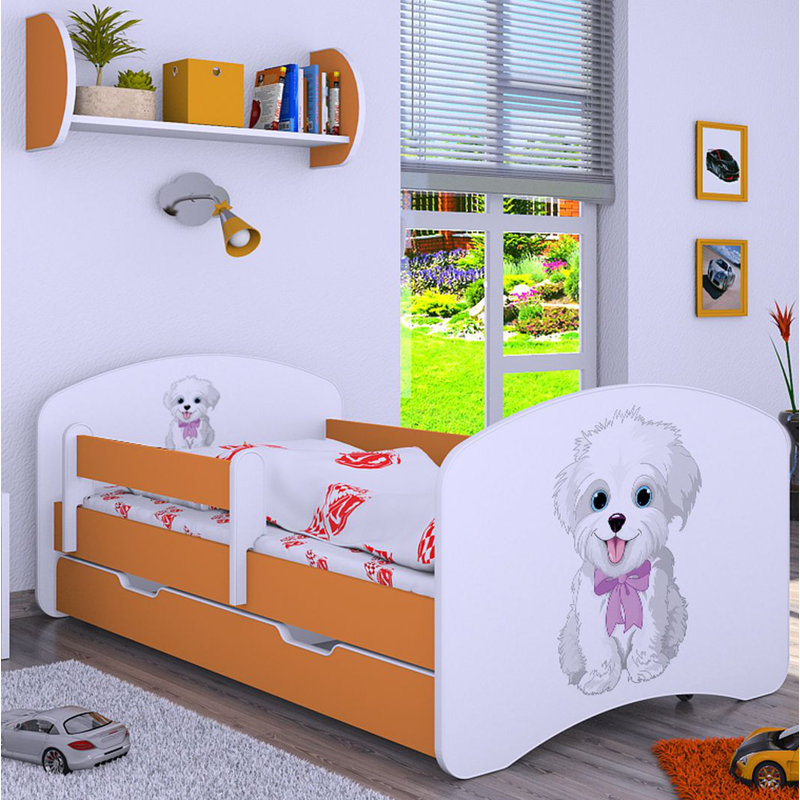 Mapleview Cabin Bed Themed Beds with Storage Included, Orange