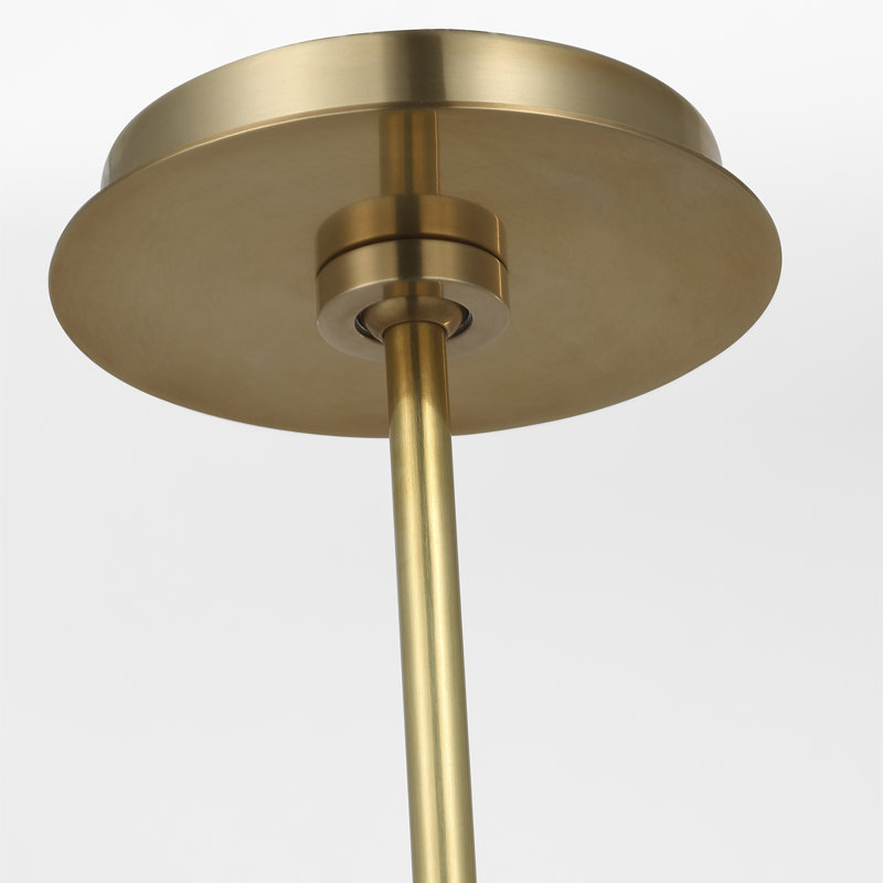 Kelly Wearstler Melange 25" Multi-Positional Semi-Flush Chandelier in Bronze with Alabaster, Antique-Burnished Brass