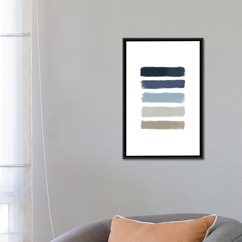«Stripes», reproduction d'impression sur toile, H 26 po x l 18 po x P 1,5 po, Toile avec cadre noir, Pas de tapis