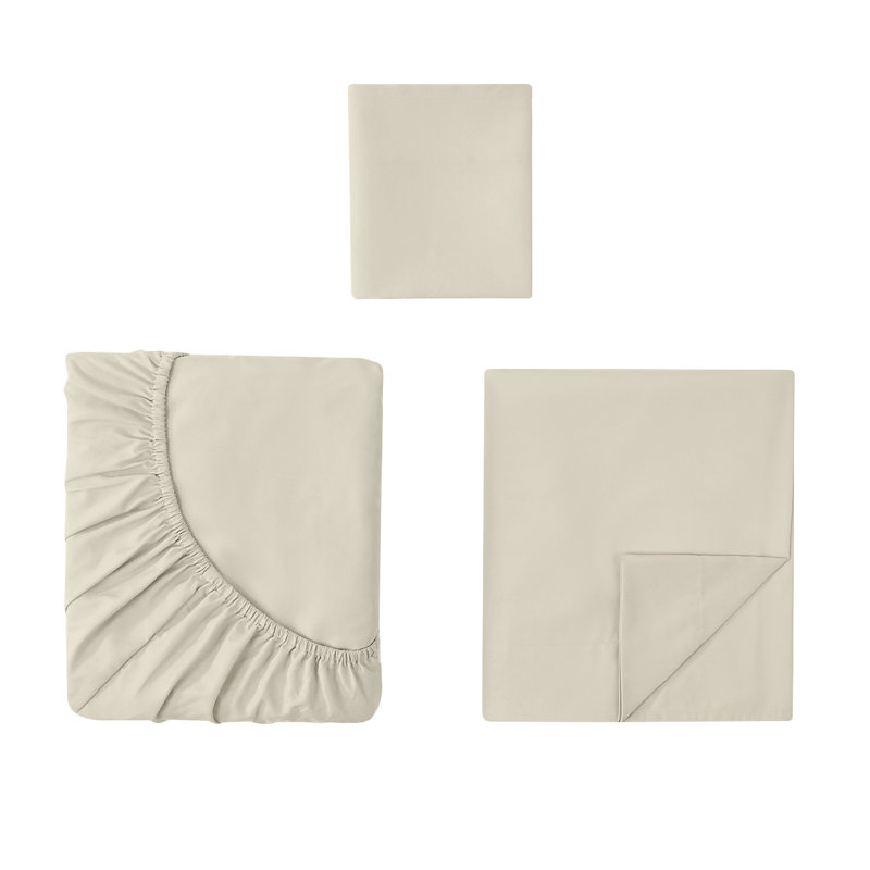 4 Pc. Microfiber Sheet Set - Includes One Fiited Sheet, One Flat Sheet, & Two Standardpillow Case, Ivory