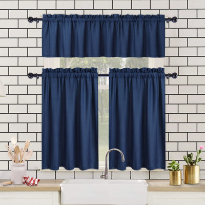 Solid Colour Kitchen Curtain