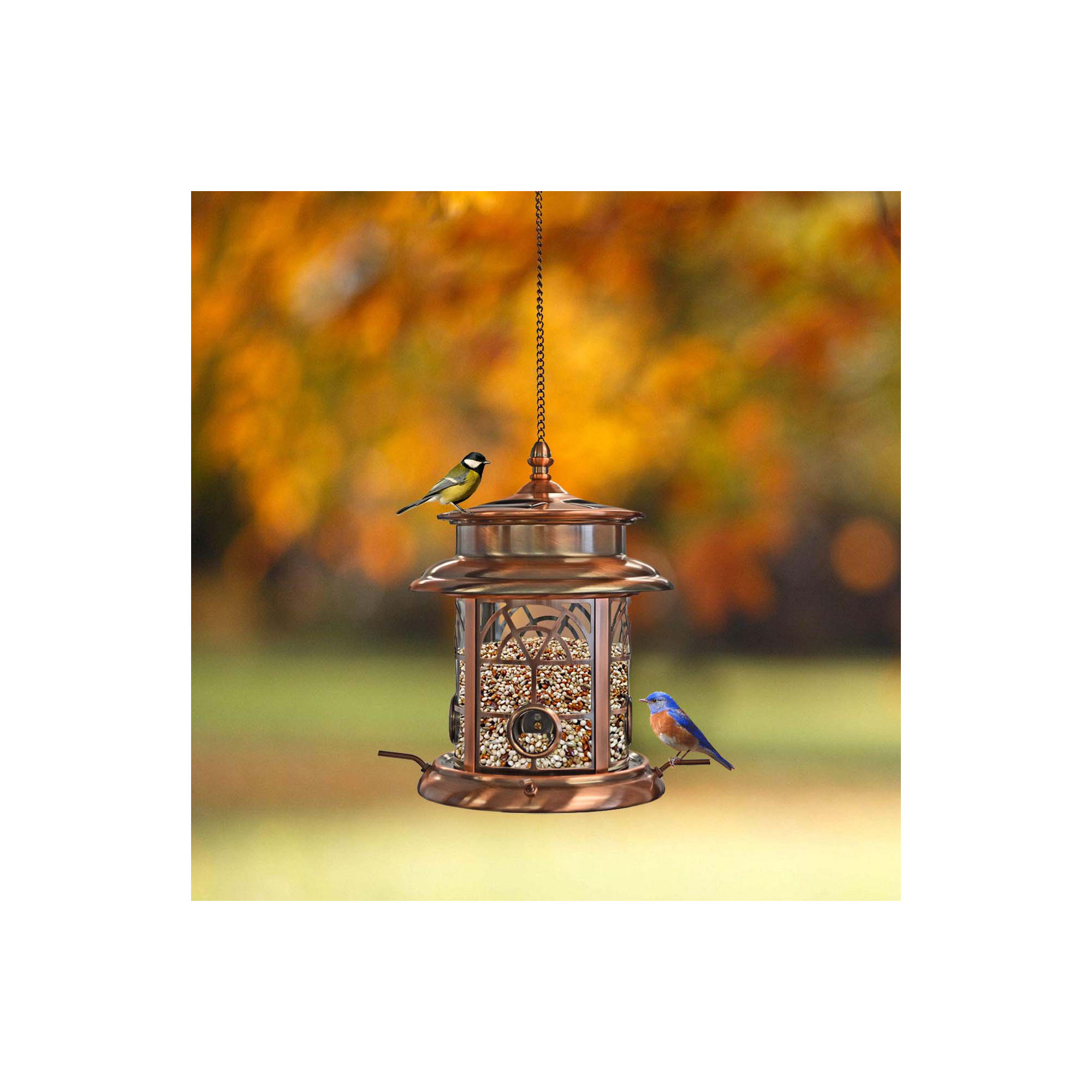 Norcross Solar Tube Bird Feeder, Antique Copper
