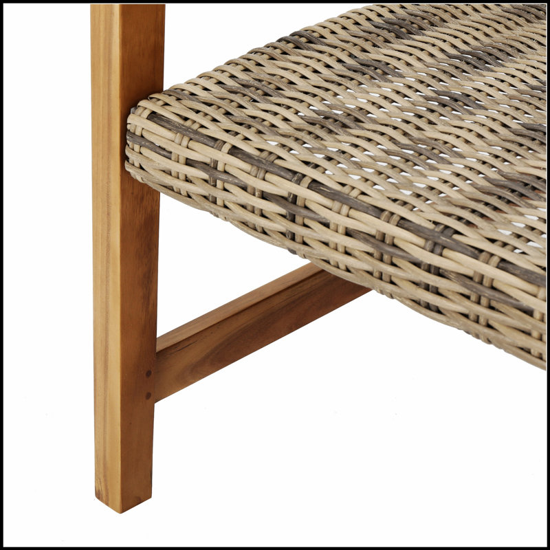 Ensemble de 2 fauteuils club en bois et osier Hampton, durables et confortables pour la détente en plein air
