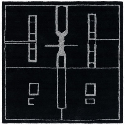 Murcia Handmade Wool Black Rug