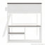 Lit mezzanine avec bureau, tablette ouverte et boîte de rangement, station de charge USB