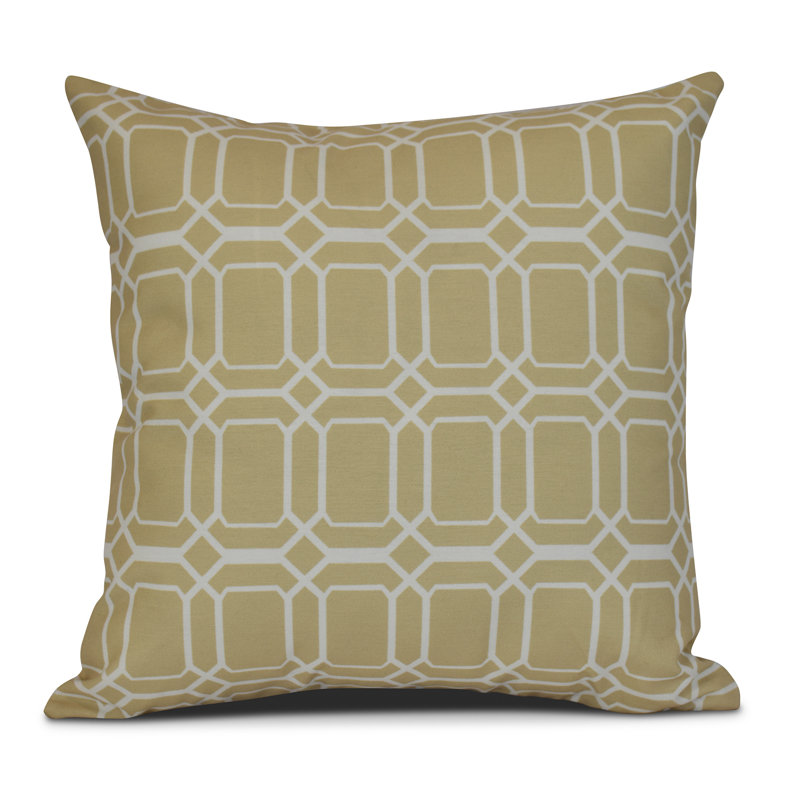 Sail, Sun, & Fun Geometric Reversible Throw Pillow, Taupe, 20" H x 20" W x 7" D