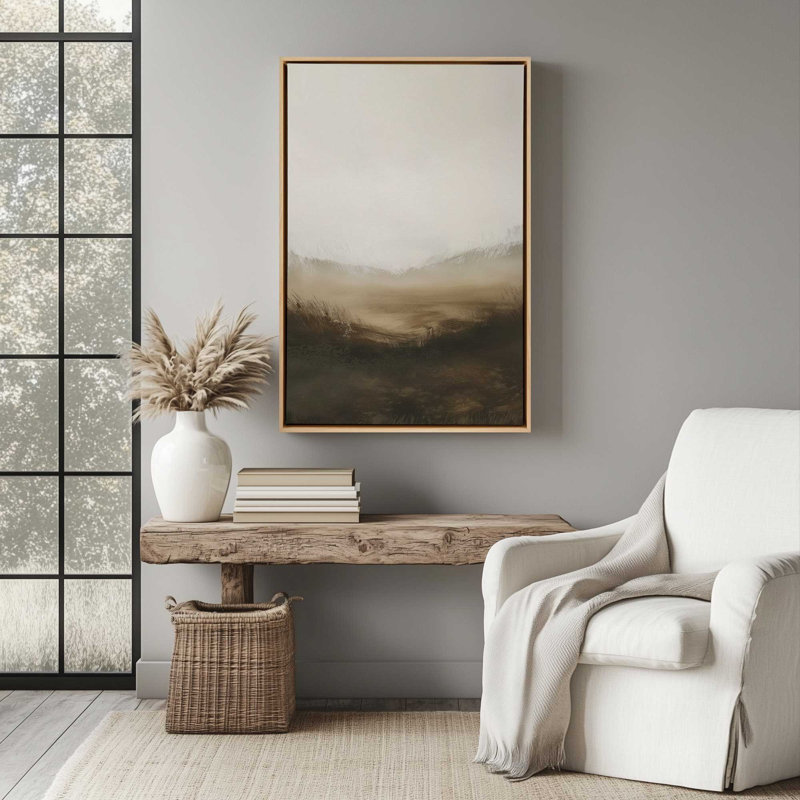 Impression sur toile FogBond Meadows II, H 30,75 po x l 20,75 po x P 1,75 po, Cadre flottant or poli