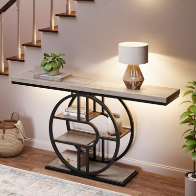Console de 55 po avec 5 niveaux de rangement - table d'entrée robuste