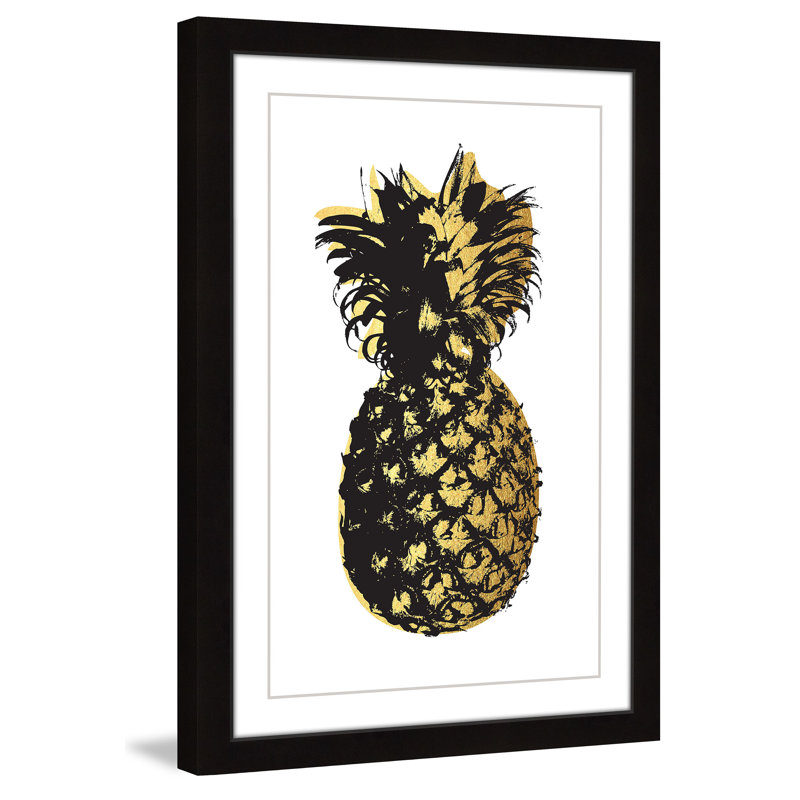 « ananas golden », reproduction d’impression encadrée, H 18 po x l 12 po, Bord lisse